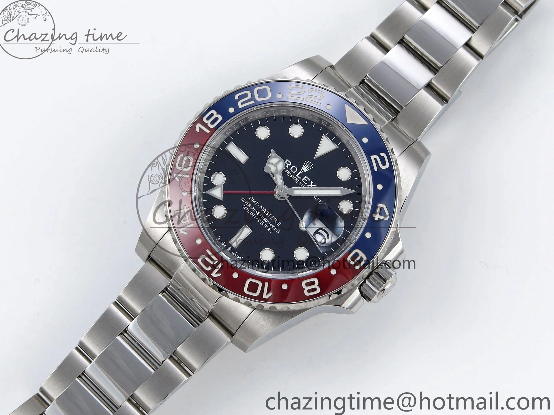 0108 Functional GMT-Master II 126719 BLRO Blue Red Ceramic C+SF Best Edition Blue Dial on Bracelet VR3285 CHS 1629